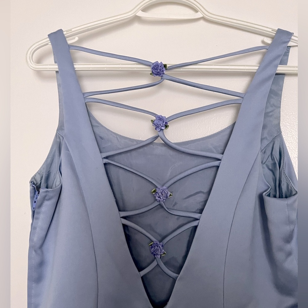 Vintage Fairweather Light Blue Prom Dress with Flower Details
